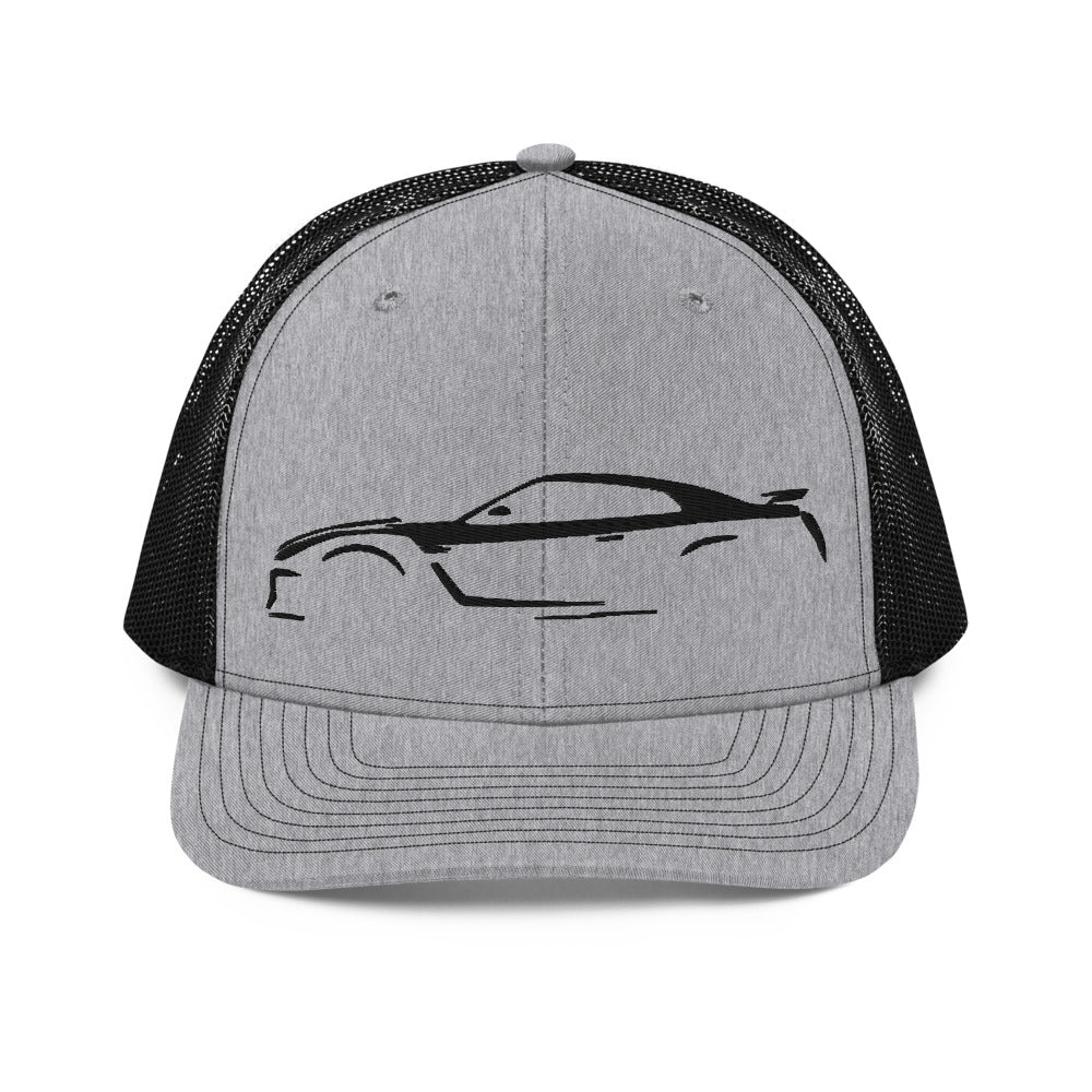 GTR R35 Outline Art Skyline GT-R JDM Trucker Cap Embroidered Mesh Back Snapback Hat