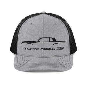 Chevy Monte Carlo SS Fourth Gen 1981-1988 Classic Car Owner Gift Trucker Cap Embroidered Mesh Back Snapback Hat