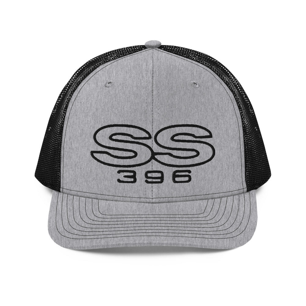 SS 396 Chevy Engine Muscle Car Owner Gift Trucker Cap Embroidered Mesh Back Snapback Hat