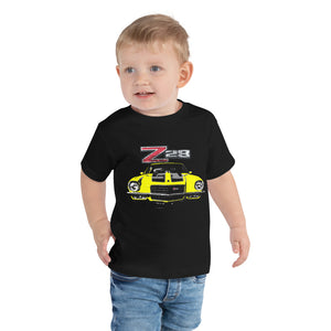 Yellow Camaro Z28 2nd Generation Muscle Car Toddler Short Sleeve Tee