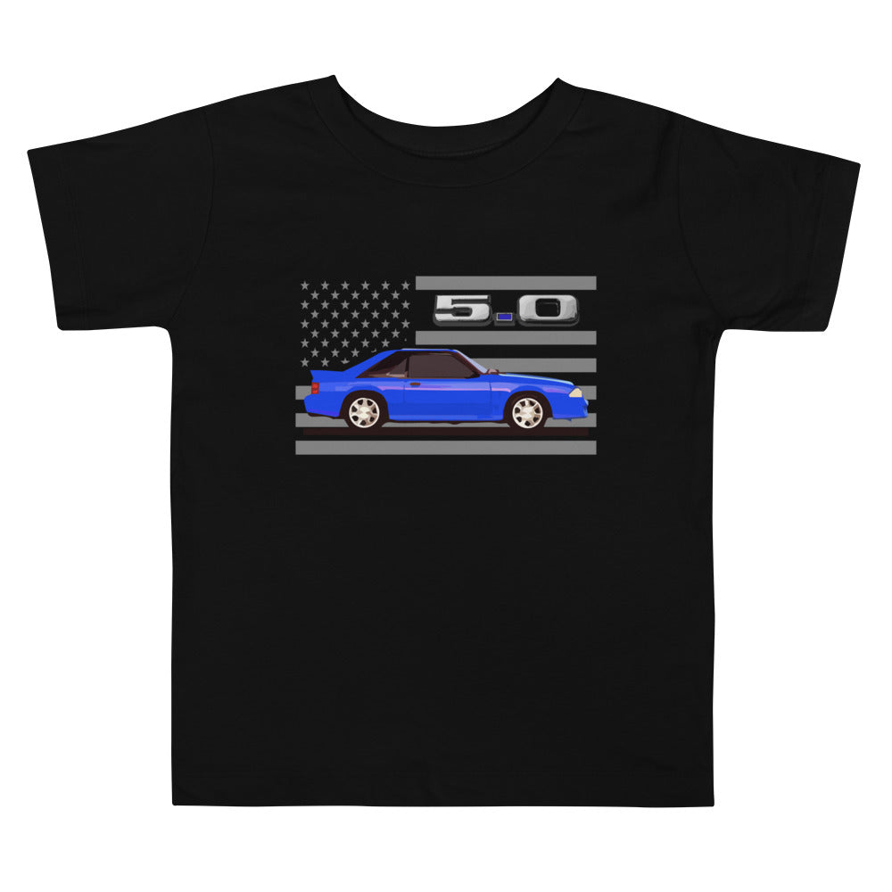 1993 Mustang Cobra 5.0 Foxbody Patriotic Toddler Short Sleeve Tee