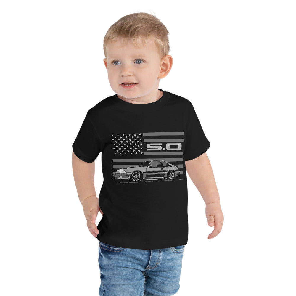 Mustang GT 5.0 Foxbody Fox Body American Icon Toddler Short Sleeve Tee