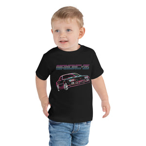 Chevy Camaro IROC-Z Miami Vibes Line Art Retrowave Toddler Short Sleeve Tee