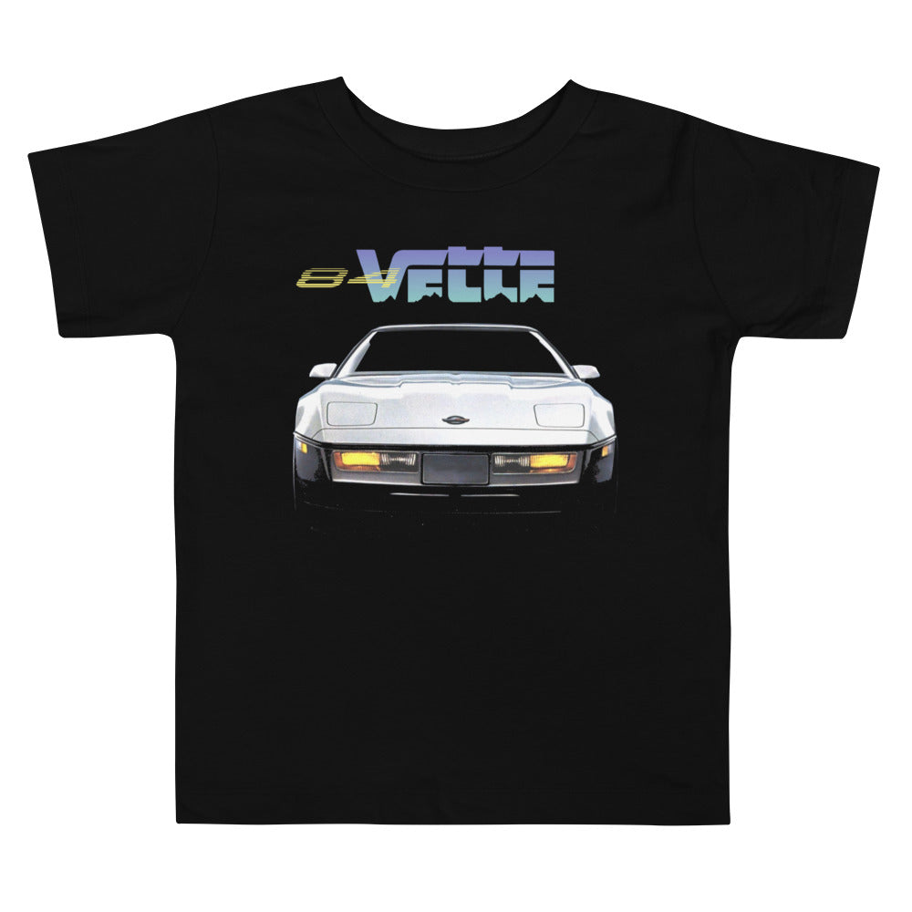 1984 Corvette C4 84 Vette Retro Aesthetic Nostalgia Toddler Short Sleeve Tee