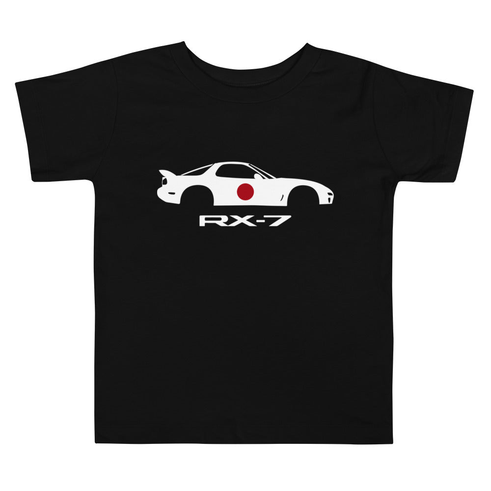 RX-7 JDM Tuner Stencil Japanese Rotary Engine Sportscar RX7 Driver Toddler Short Sleeve Tee