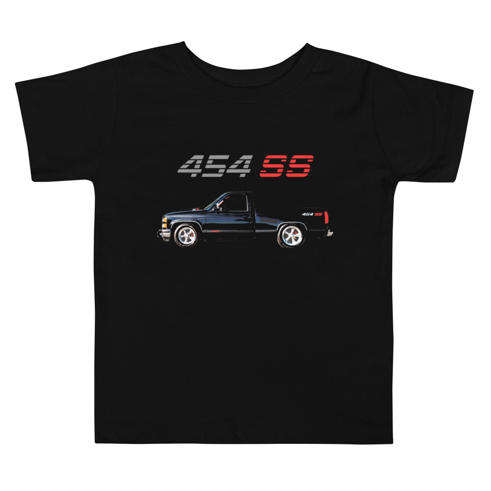 1990 Chevy 1500 OBS 454 SS Old Body Style American Pickup Truck Toddler Short Sleeve Tee