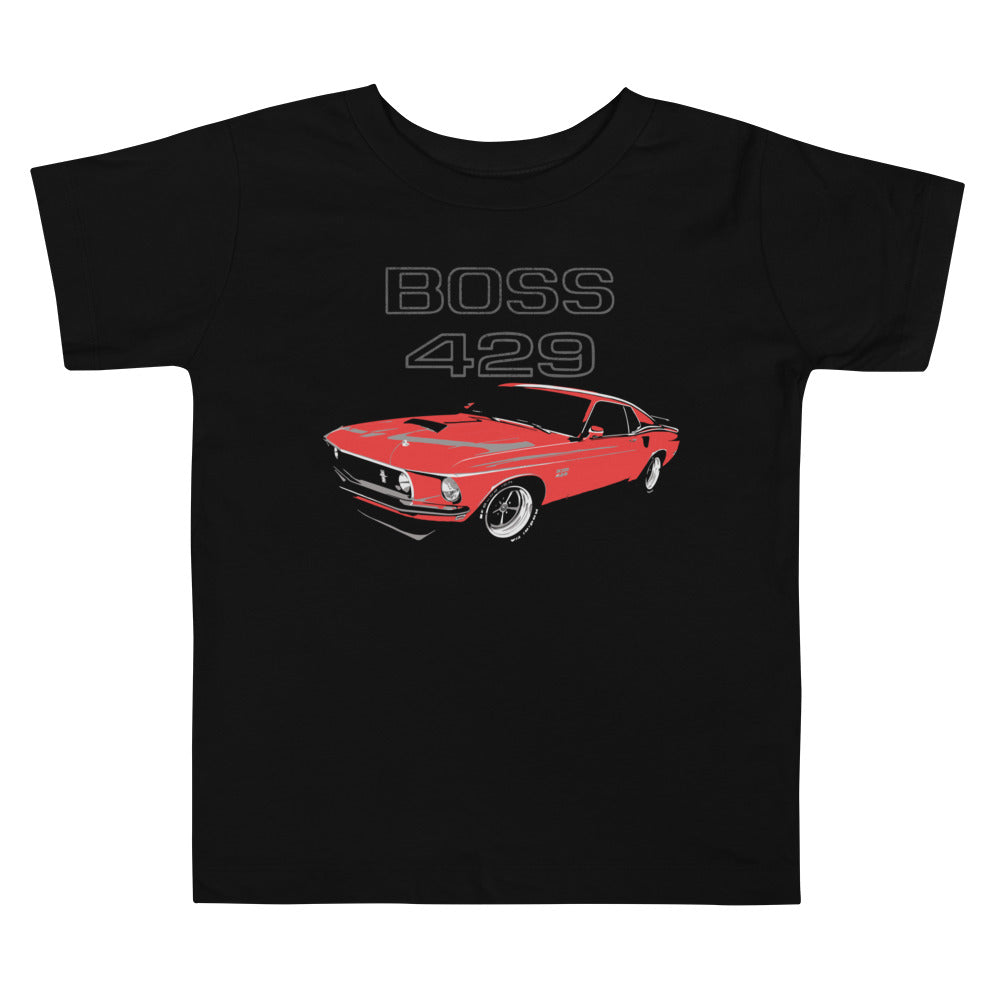 1969 Mustang Boss 429 Red Rare Muscle Car Collector Gift Toddler Short Sleeve Tee