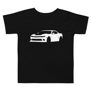 2015 White Camaro Driver Car Club Toddler Short Sleeve Tee