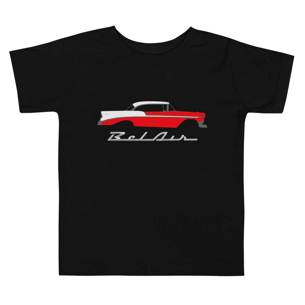 1956 Chevy Bel Air Red Antique Car Collector Cars 56 Belair Toddler Short Sleeve Tee