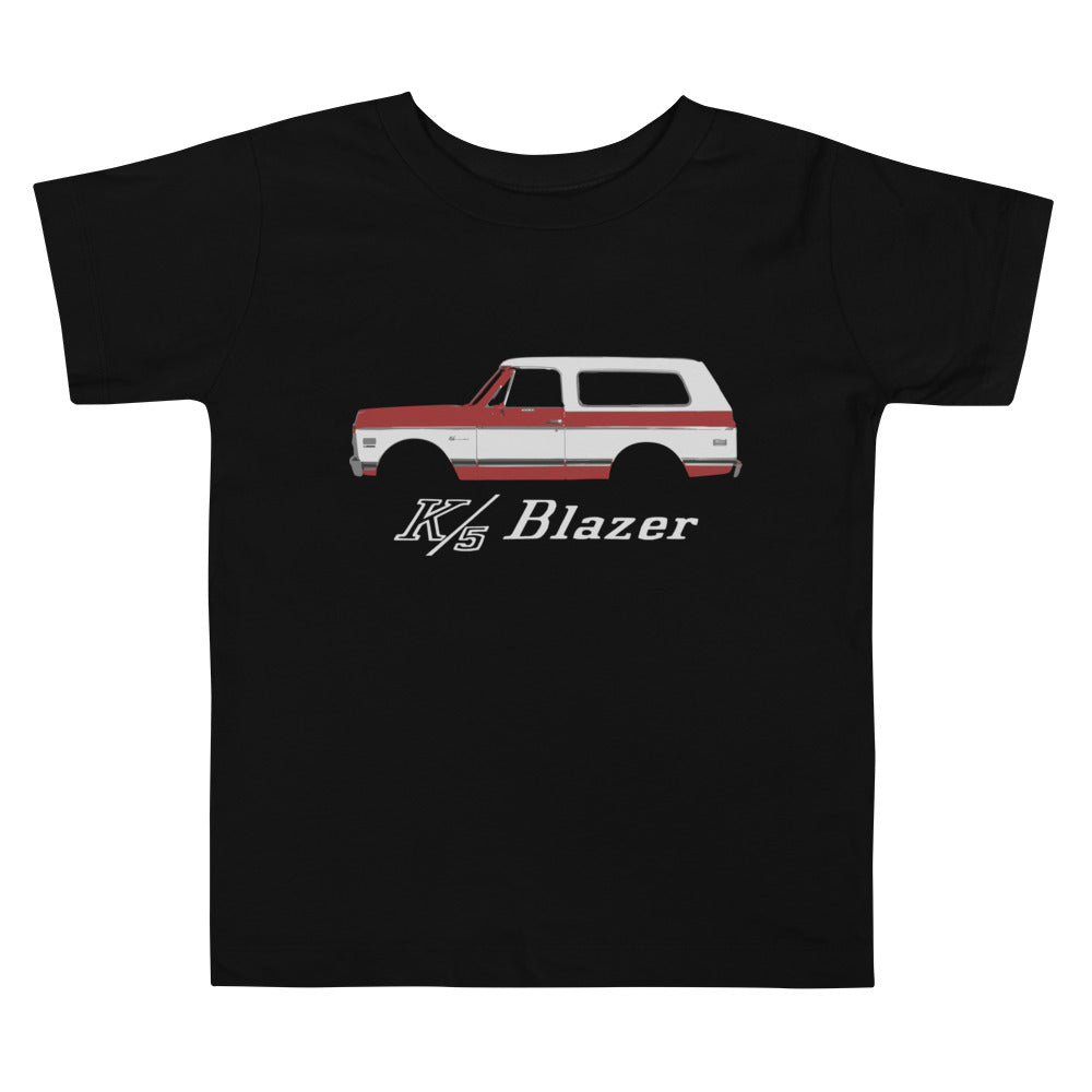 1971 Chevy K5 Blazer CST Red and White Vintage Truck Owner Gift Toddler Short Sleeve Tee