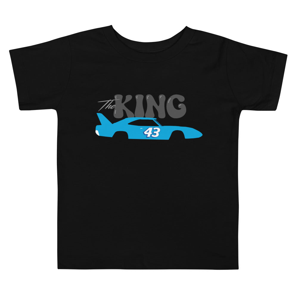 The King #43 Retro Racing Stock Car Racecar Vintage Motorsports Toddler Short Sleeve Tee