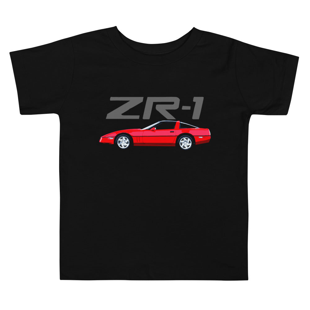 1990 Red Corvette C4 ZR-1 ZR1 4th Gen Vette Driver Custom Car Club Toddler Short Sleeve Tee