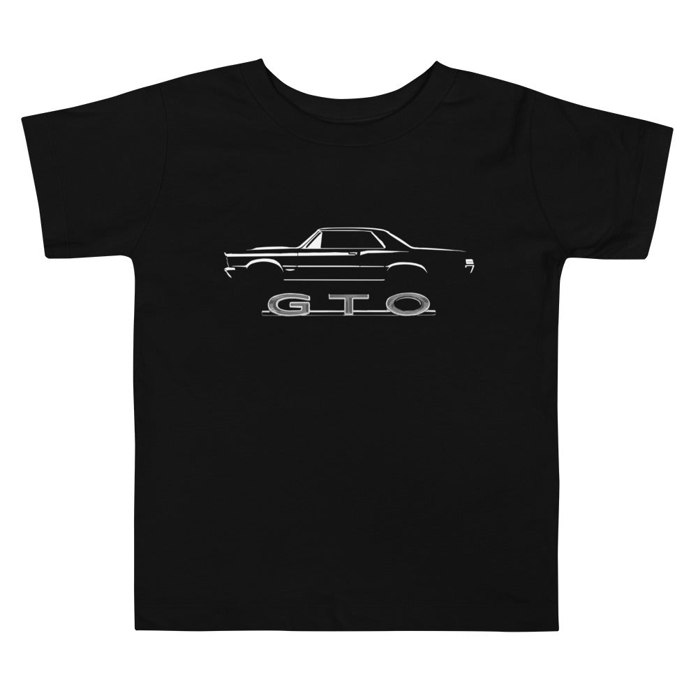1965 GTO Muscle Car Silhouette Emblem Classic Car Collector Club Custom Toddler Short Sleeve Tee