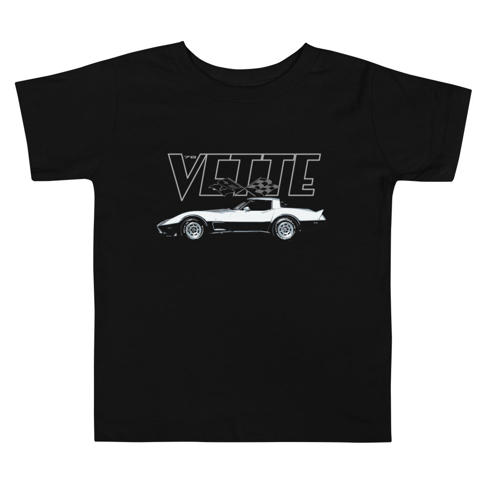 1978 Corvette C3 25th Silver Anniversary Vette Classic Car Owner Gift Toddler Short Sleeve Tee