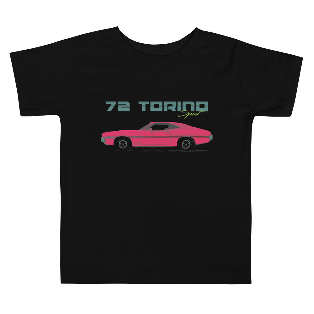1972 Gran Torino Sport American Muscle Car Nostalgia Toddler Short Sleeve Tee