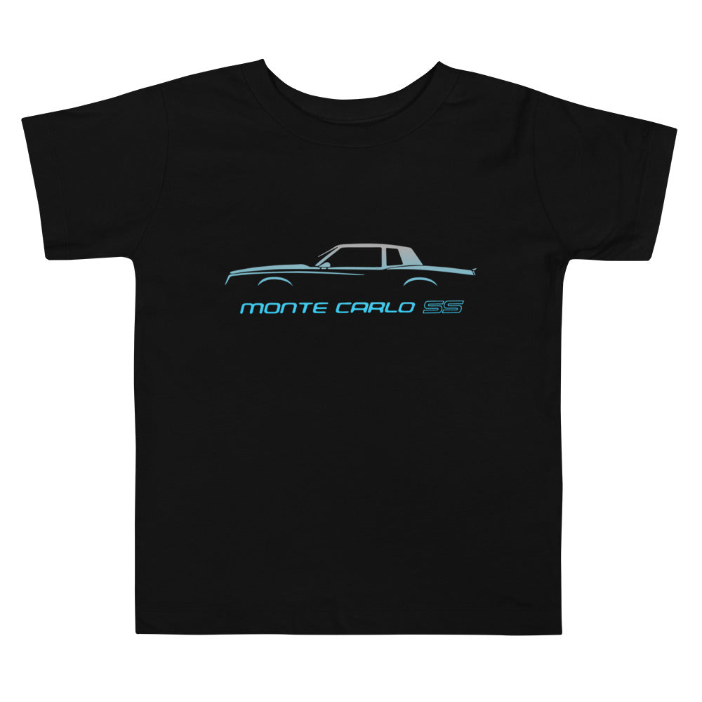 Monte Carlo SS Silhouette Chevy Classic Cars Miami Car Club Custom Toddler Short Sleeve Tee