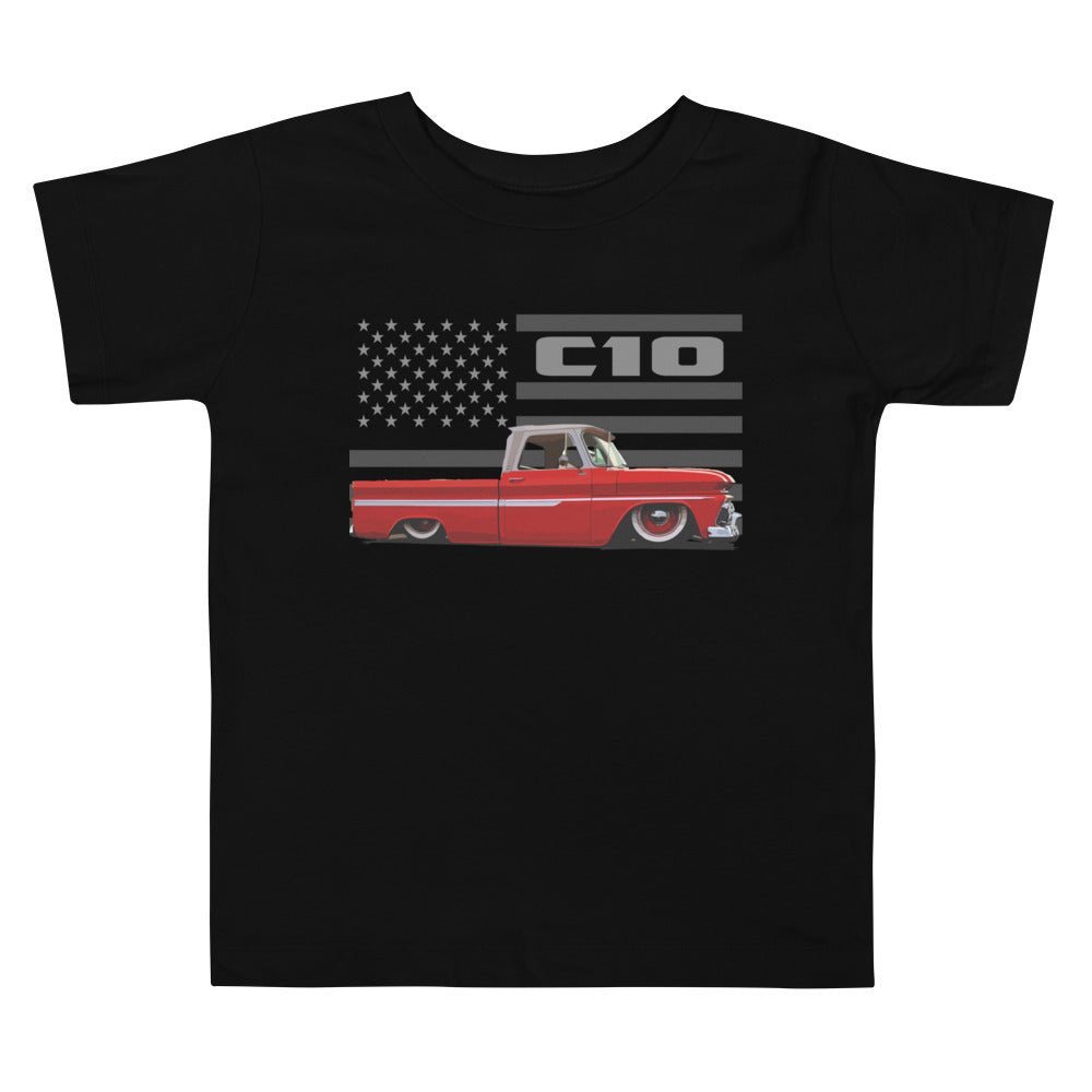 1964 Chevy C10 Red Antique Pickup Truck Collector Gift Toddler Short Sleeve Tee
