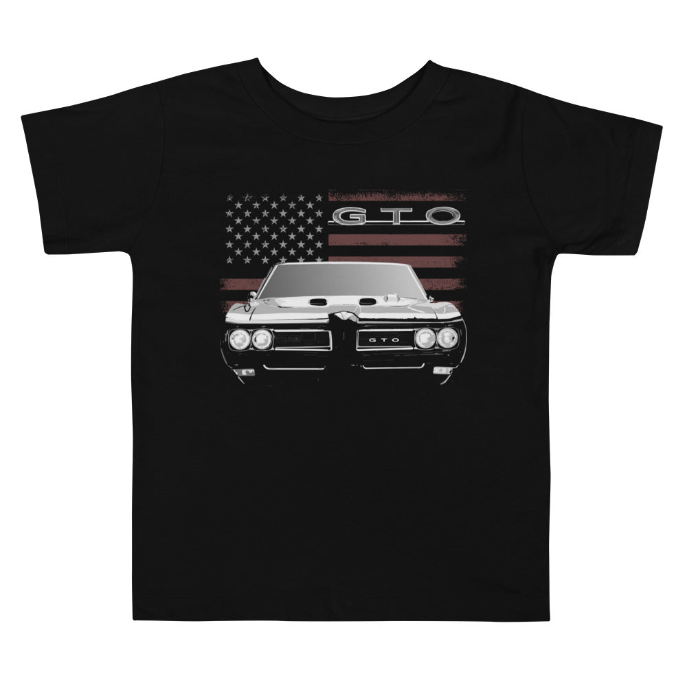 1968 GTO American Muscle Car USA Gift for Collector Car Owner Toddler Short Sleeve Tee