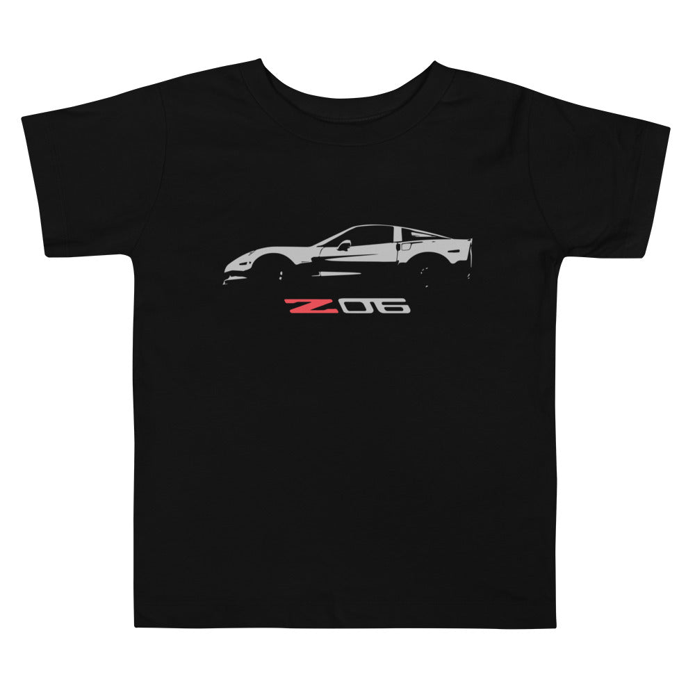 2013 Corvette Z06 C6 Vette Silhouette Custom Car Club Toddler Short Sleeve Tee