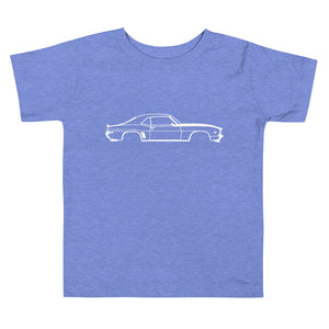 First Generation Chevy Camaro Line Art Custom Classic Car Club Muscle Cars Toddler Short Sleeve Tee