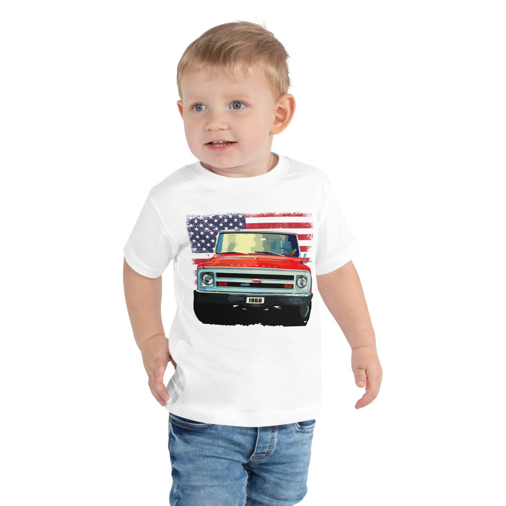 1968 Red Chevy C10 Pickup Truck Owner Gift Toddler Short Sleeve Tee