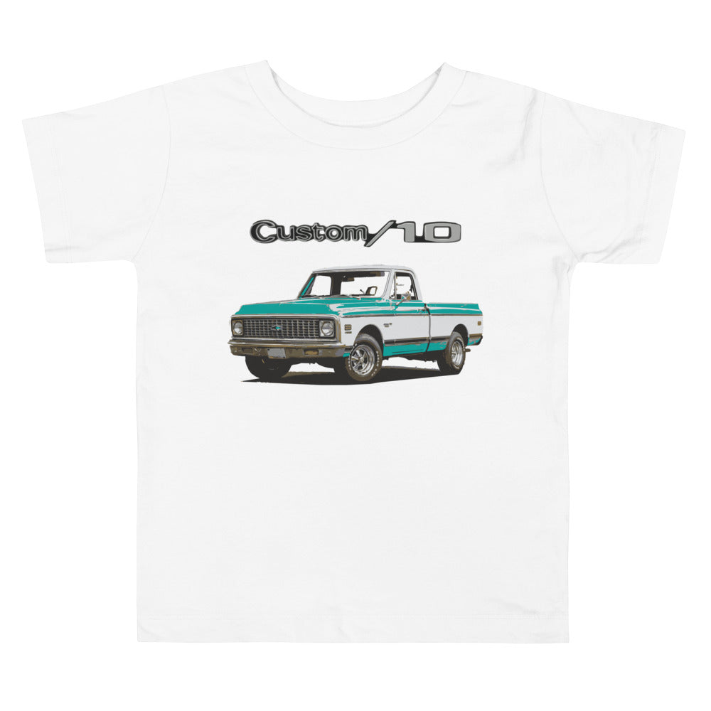 1972 Chevy C10 Custom 10 Pickup Truck Collector Toddler Short Sleeve Tee