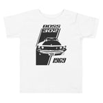 1969 Mustang Boss 302 Classic Collector Car Muscle Cars Hot Rod Toddler Short Sleeve Tee