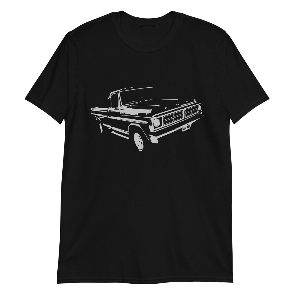 1972 Ford F100 Antique Truck Short-Sleeve Black T-Shirt