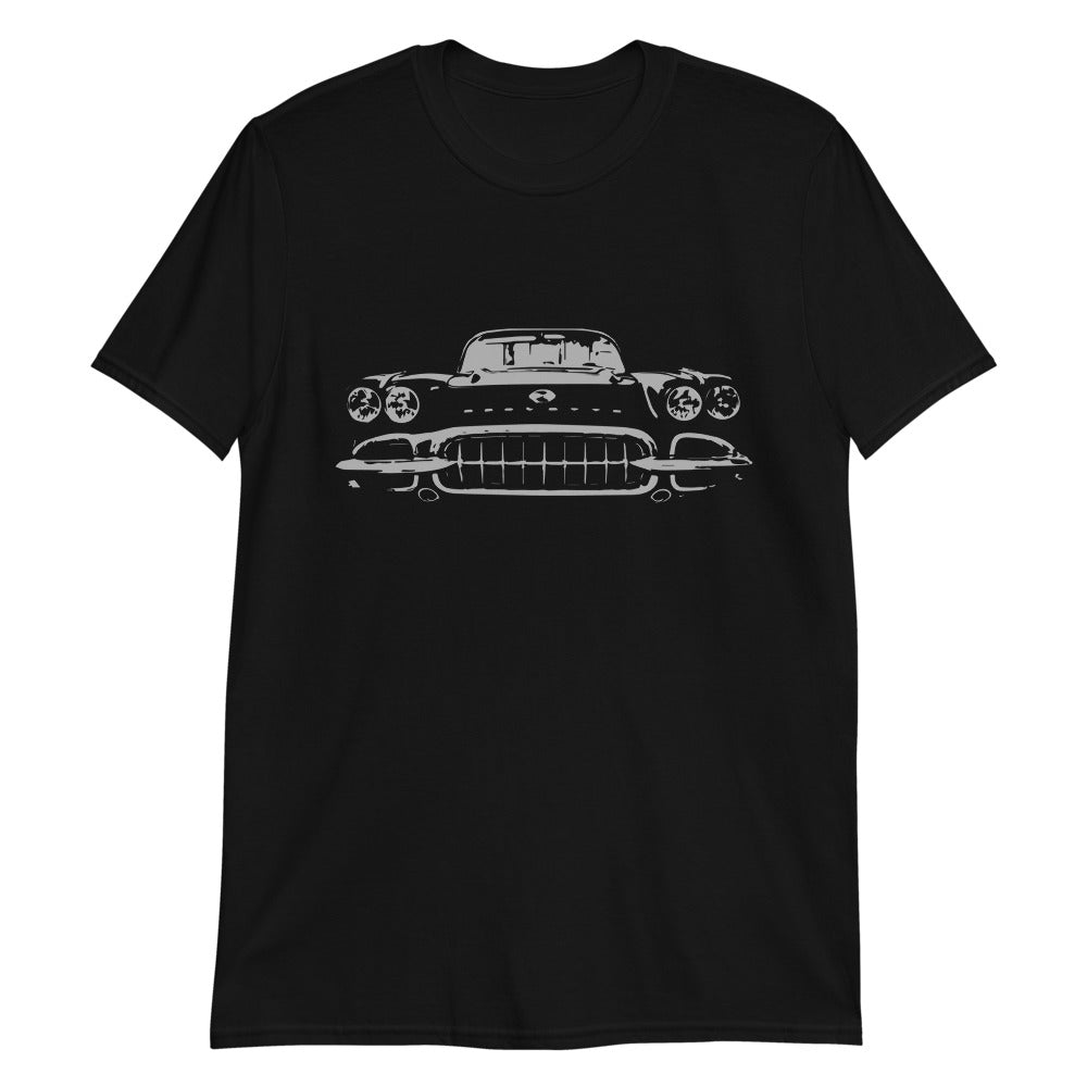 Corvette C1 Front Grille Short-Sleeve Black T-Shirt