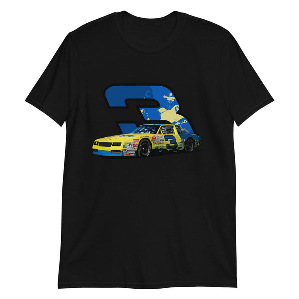Dale Earnhardt Yellow Wrangler Car #3 Short-Sleeve T-Shirt – Racing Roots