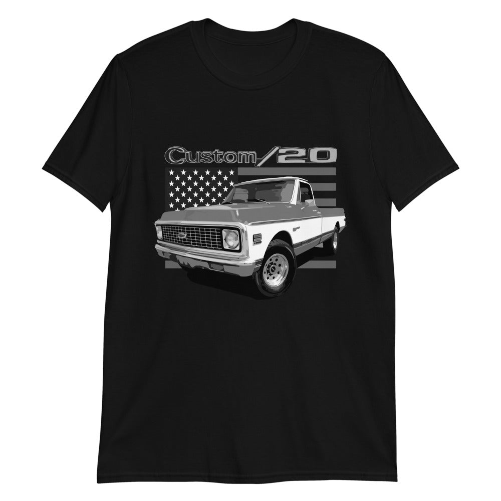 1972 Chevy C20 Custom 20 Vintage Pickup Truck Short-Sleeve T-Shirt