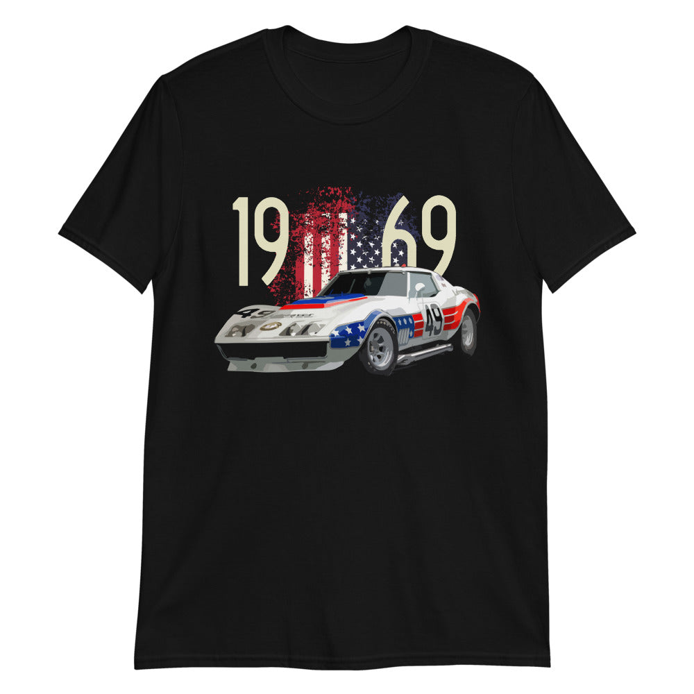 1969 Greenwood Stars and Stripes Corvette Race Car Short-Sleeve T-Shirt