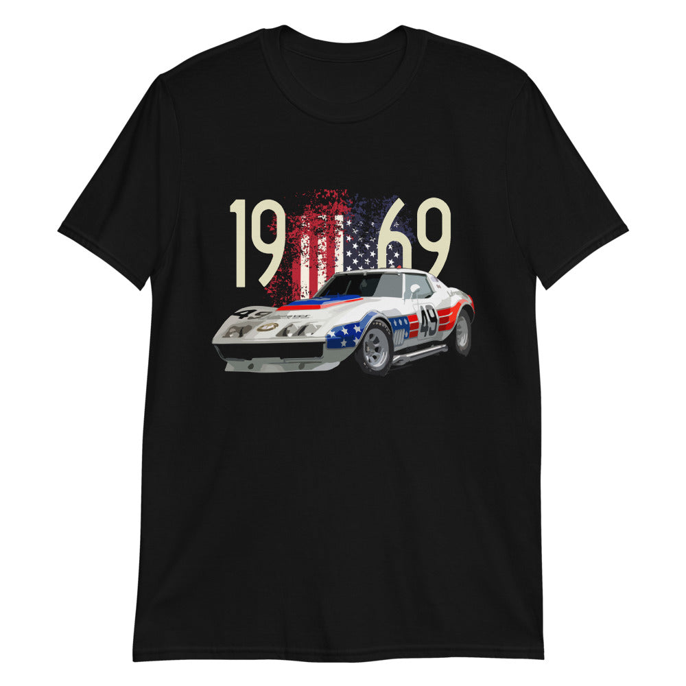 1969 Greenwood Stars and Stripes Corvette Race Car Short-Sleeve Unisex T-Shirt
