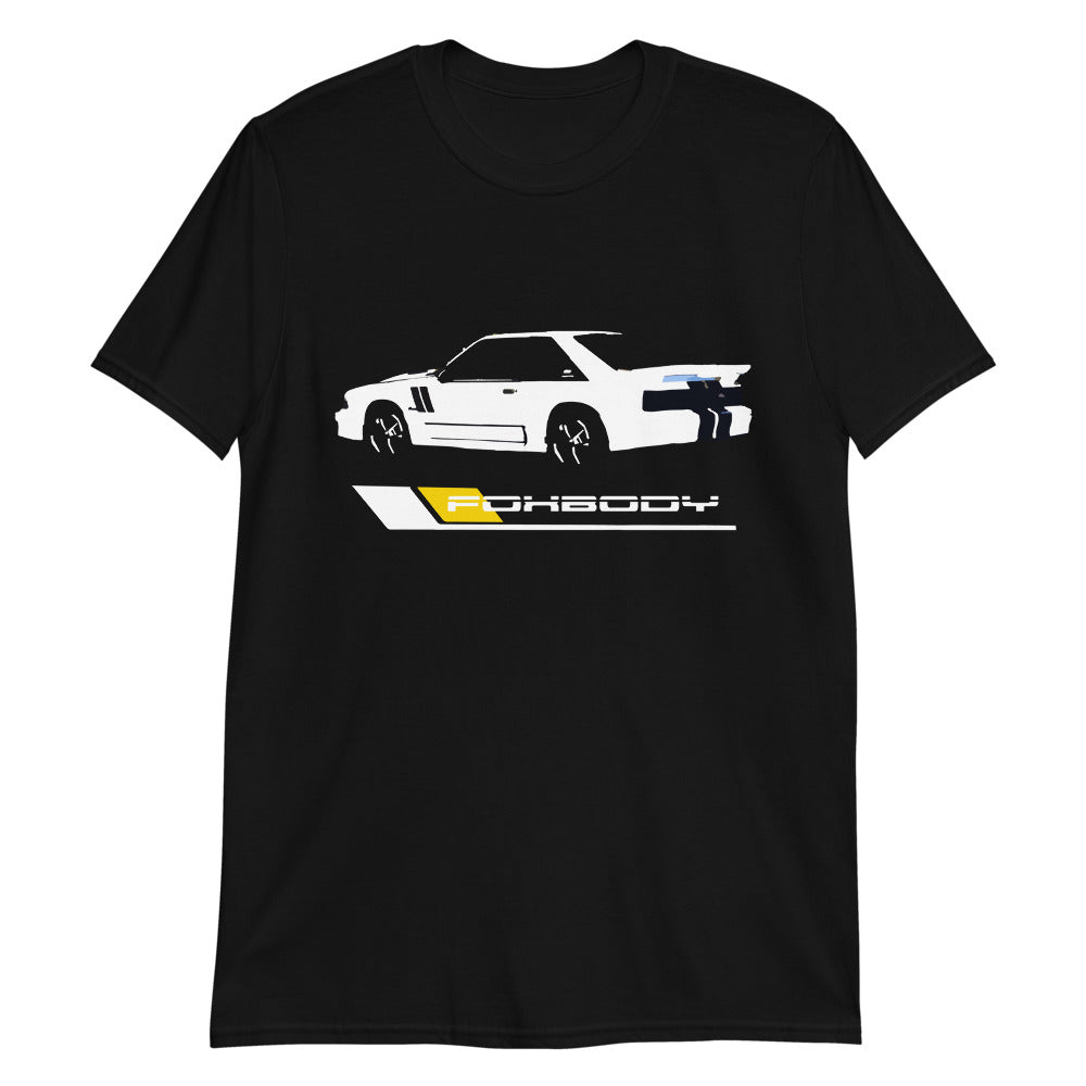 Third Gen Foxbody White Mustang Short-Sleeve Unisex T-Shirt