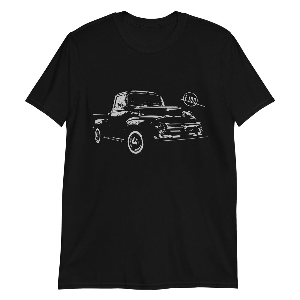 Antique Black Ford F100 F Series Pickup Truck Short-Sleeve T-Shirt