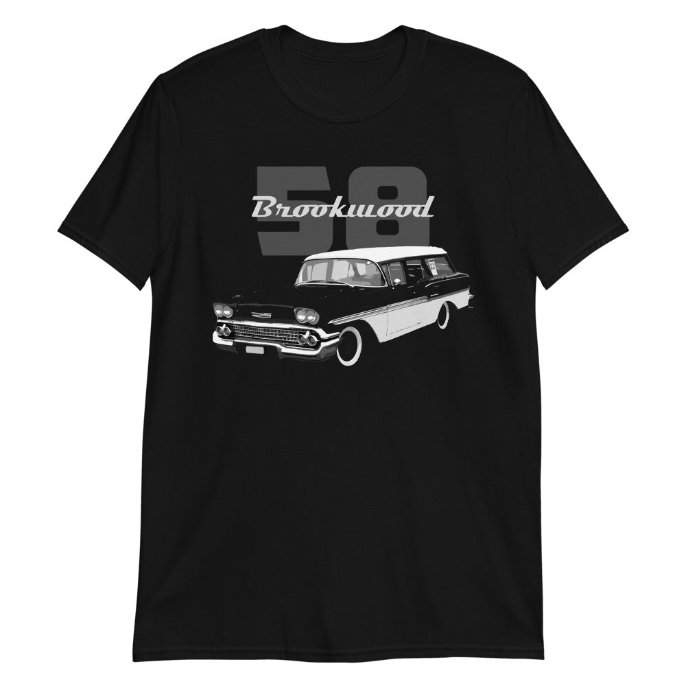 1958 Chevy Brookwood Station Wagon Antique Car Short-Sleeve Unisex T-Shirt