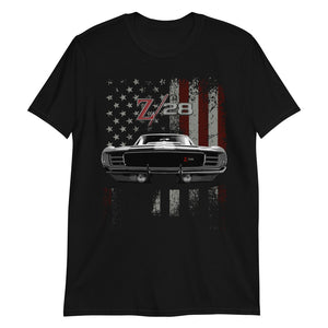 Vintage Chevy Camaro Z28 American Muscle Car Patriotic Short-Sleeve T-Shirt