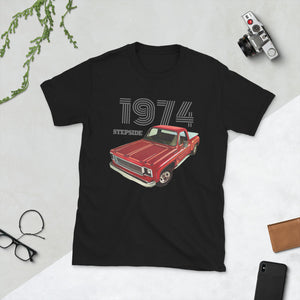 1974 Chevy Stepside Pickup Truck Short-Sleeve T-Shirt