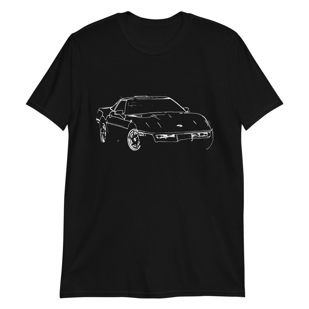 1990 Corvette C4 Line Art Street Racing Short-Sleeve Unisex T-Shirt