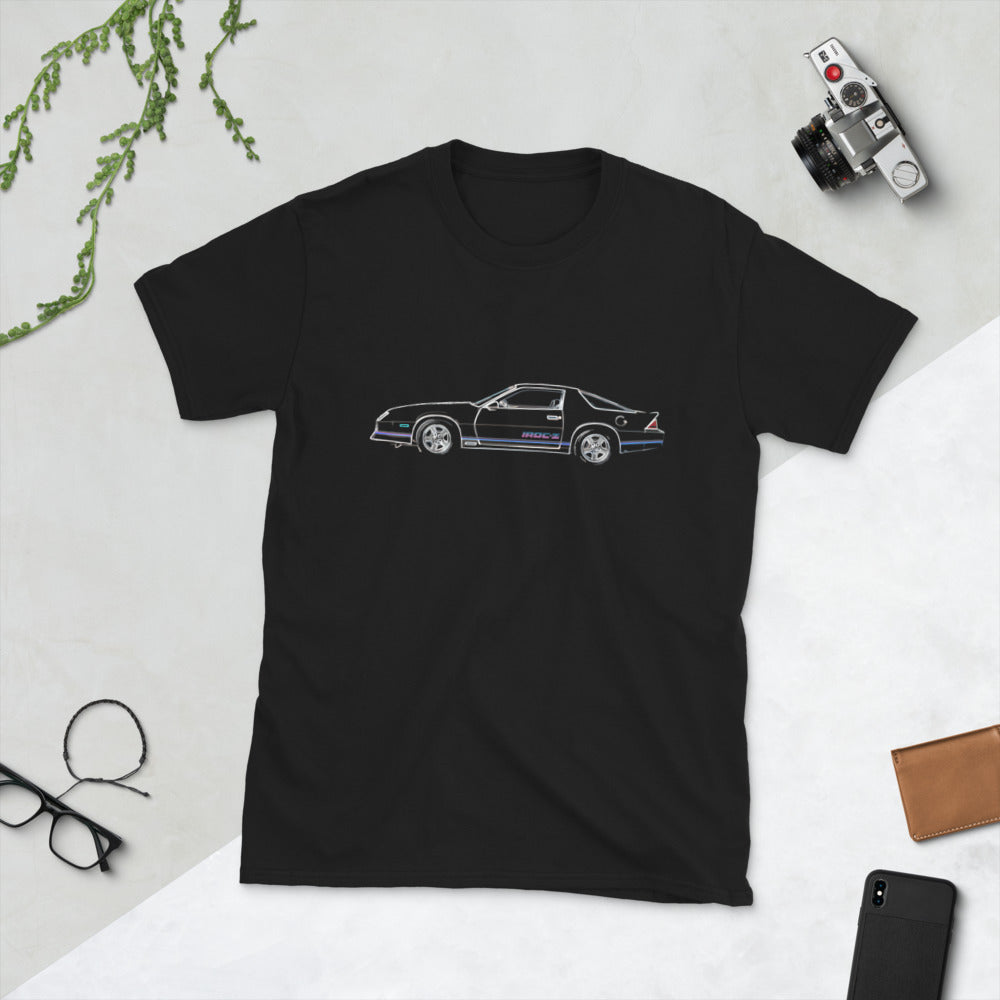 Retro Chevy Camaro IROC-Z Outline Art Short-Sleeve Unisex T-Shirt