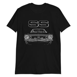 1967 Camaro SS Owner Gift Collector Car Muscle Cars Custom Outline Art T-Shirt