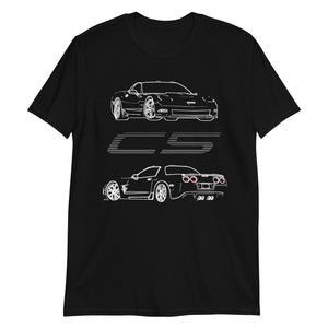 Corvette C5 Custom Outline Art Vette Owner Gift Short-Sleeve Unisex T-Shirt