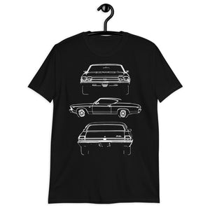 1969 Chevelle SS 396 Muscle Car Owner Gift Outline Art Short-Sleeve T-Shirt