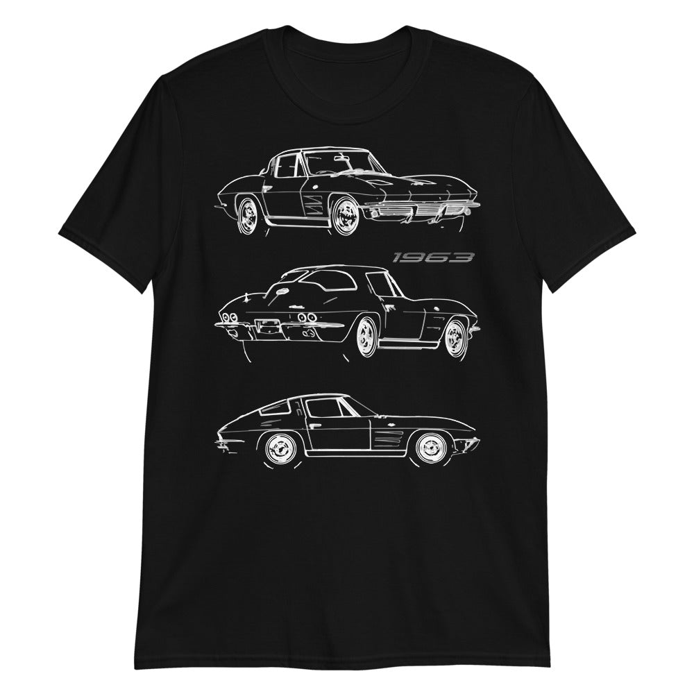 1963 Corvette Split Window Coupe Collector Car Gift Short-Sleeve Unisex T-Shirt