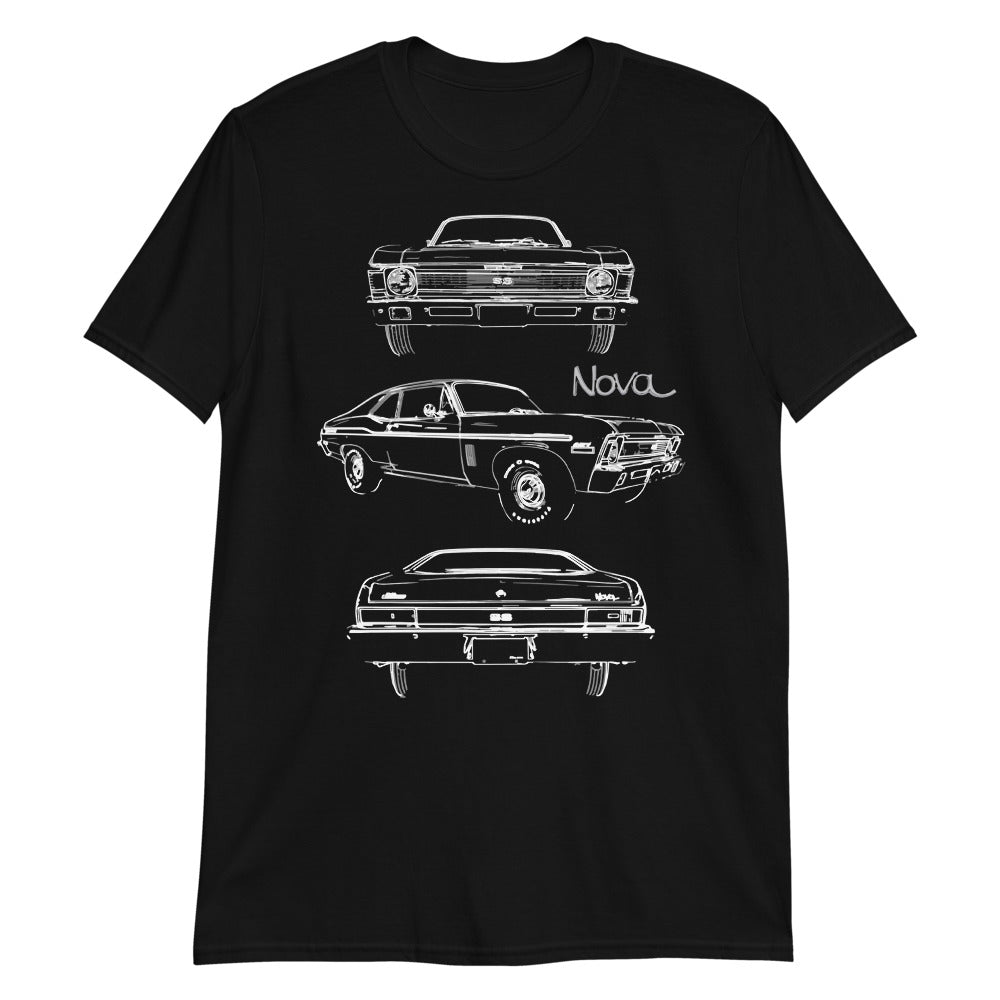 1972 Chevy Nova SS 427 Collector Car Gift Short-Sleeve Unisex T-Shirt