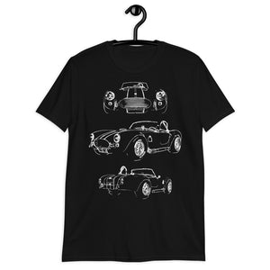 Cobra Antique Muscle Car Outline Art Short-Sleeve Unisex T-Shirt