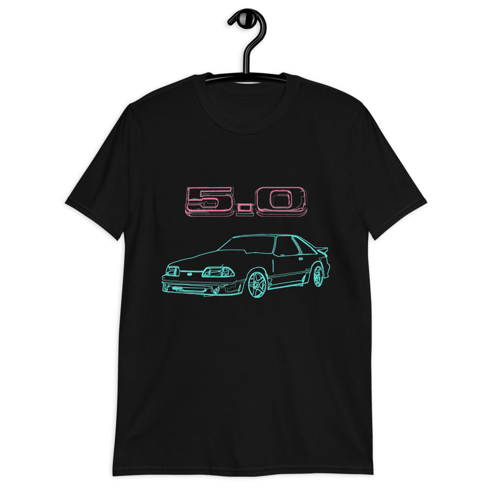 5.0 Mustang Fox Body Miami Vibe Retrowave Short-Sleeve Unisex T-Shirt