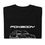 Third Gen Mustang Foxbody Fox Body Custom Line Art Short-Sleeve Unisex T-Shirt