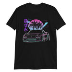 Vaporwave JDM NSX Drift Tuner Miami Nights and Palm Trees Short-Sleeve T-Shirt