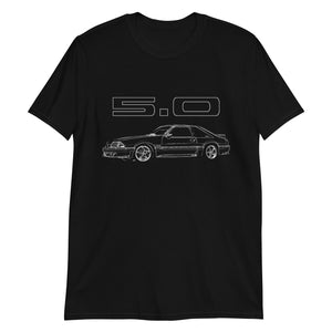 Third Generation Mustang GT Fox Body Foxbody 5.0 Line Art Short-Sleeve T-Shirt